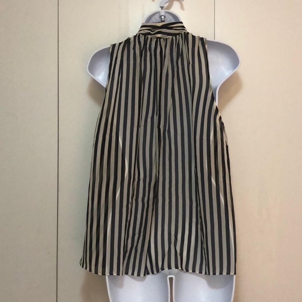 Jeunesse Silk Chiffon Black/White Striped Blouse - Picture 4 of 5